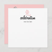 Jahr der Kaninchen-Süsse in Pink! Einladung (Vorne/Hinten)