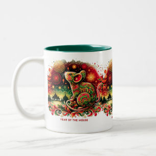 Jahr der Kaninchen-Tasse Zweifarbige Tasse