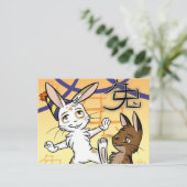 Jahr der Kaninchenpostkarte Feiertagspostkarte (Stehend Vorderseite)