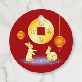 Jahr der Kaninchenschlange Geschenkanhänger