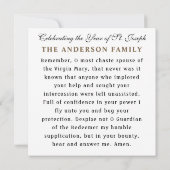 Jahr der katholischen Gedenktafel des hl. Joseph Karte (Rückseite)