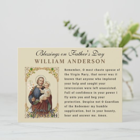 Jahr der katholischen Gedenktafel des hl. Joseph Karte (Stehend Vorderseite)