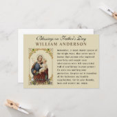 Jahr der katholischen Gedenktafel des hl. Joseph Karte (Vorderseite/Rückseite Beispiel)