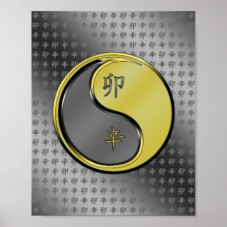 Jahr der Metallkaninchen Poster