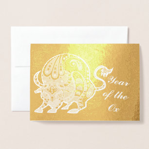  Jahr der Ox Folienkarte