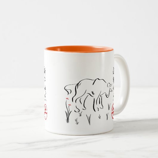 Jahr der Ox-Kaffee-Tasse Zweifarbige Tasse (VorderseiteRechts)
