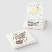 Jahr der Oxchinesischen Tierkunst Steinuntersetzer (Seitenansicht)