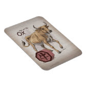 Jahr der Oxchinesischen Zodiakkunst Magnet (Rechte Seite)