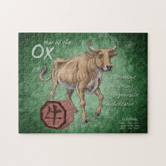 Jahr der Oxchinesischen Zodiakkunst Puzzle (Horizontal)