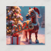 Jahr der Pferde-Visitenkarte 2026 Quadratische Visitenkarte (Vorderseite)