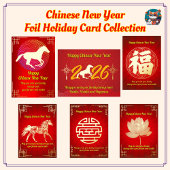 Jahr der Pferdechinesischen Neujahrskarte Folien Feiertagspostkarte