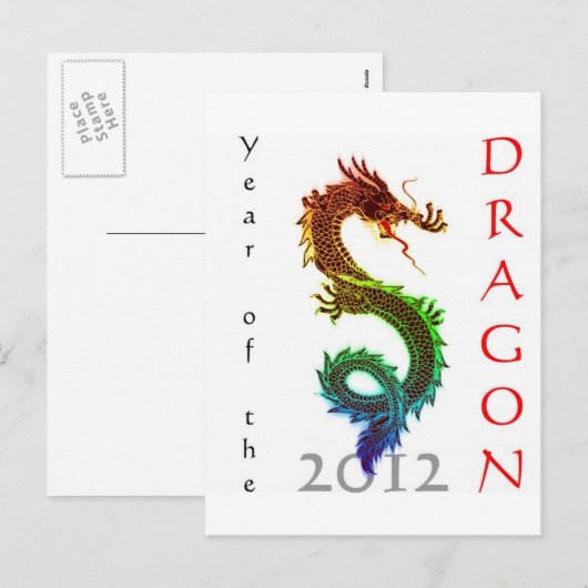 Jahr der Postkarte des Drachen 2012 (Vorne/Hinten)