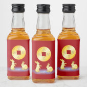 Jahr der Rabbit Gold Lucky Coin Alkoholflaschenetikett (Flaschen)
