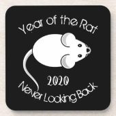 Jahr der Ratte 2020 - Blick nie zurück Getränkeuntersetzer (Vorderseite)