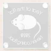 Jahr der Ratte 2020 - Blick nie zurück Glasuntersetzer (Rückseite)