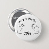 Jahr der Ratte 2020 Maus mit Text Button (Vorne & Hinten)