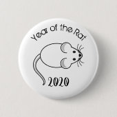 Jahr der Ratte 2020 Maus mit Text Button (Vorderseite)