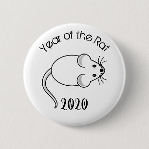 Jahr der Ratte 2020 Maus mit Text Button