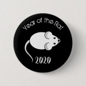 Jahr der Ratte 2020 Maus mit Text Button (Vorderseite)