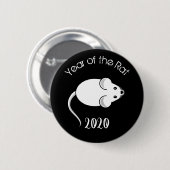 Jahr der Ratte 2020 Maus mit Text Button (Vorne & Hinten)