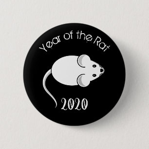 Jahr der Ratte 2020 Maus mit Text Button