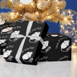 Jahr der Ratte 2020 Maus mit Text Geschenkpapier