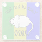 Jahr der Ratte 2020 Maus mit Text Glasuntersetzer (Rückseite)