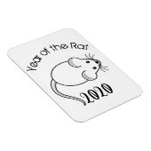 Jahr der Ratte 2020 Maus mit Text Magnet (Rechte Seite)