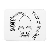 Jahr der Ratte 2020 Maus mit Text Magnet (Horizontal)