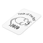 Jahr der Ratte 2020 Maus mit Text Magnet (Linke Seite)