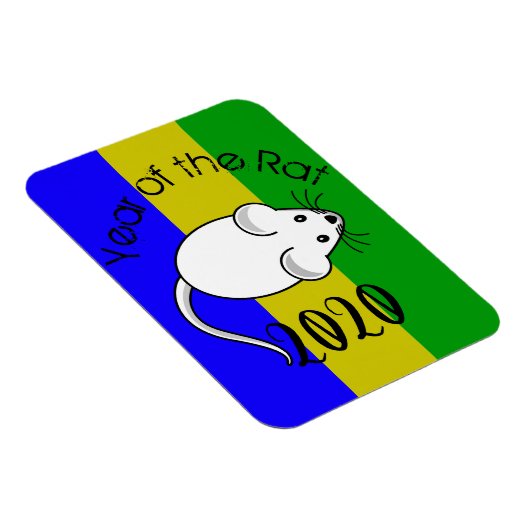 Jahr der Ratte 2020 Maus mit Text Magnet (Rechte Seite)
