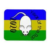 Jahr der Ratte 2020 Maus mit Text Magnet (Horizontal)