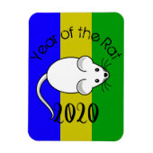 Jahr der Ratte 2020 Maus mit Text Magnet (Vertikal)