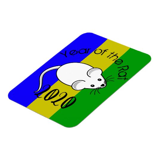 Jahr der Ratte 2020 Maus mit Text Magnet (Linke Seite)