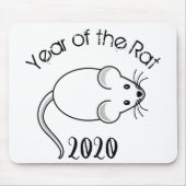 Jahr der Ratte 2020 Maus mit Text Mousepad (Vorne)