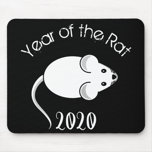 Jahr der Ratte 2020 Maus mit Text Mousepad (Vorne)