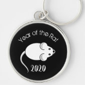 Jahr der Ratte 2020 Maus mit Text Schlüsselanhänger (Vorne)