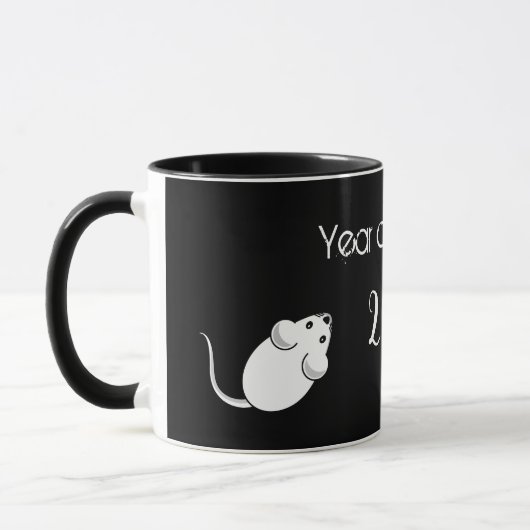 Jahr der Ratte 2020 Maus mit Text Tasse (Links)