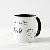 Jahr der Ratte 2020 Maus mit Text Tasse (VorderseiteRechts)