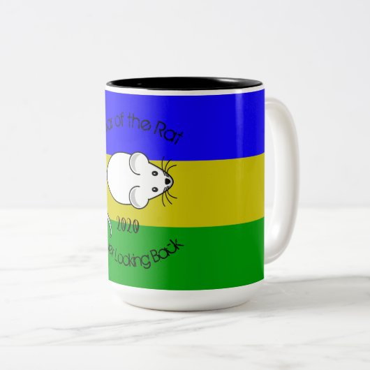 Jahr der Ratte 2020 Maus mit Text Zweifarbige Tasse (VorderseiteRechts)