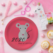 Jahr der Ratte 2020 Pappteller (Party)