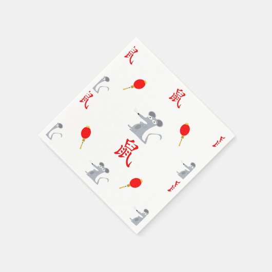 Jahr der Ratte 2020 Serviette (Ecke)