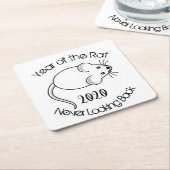 Jahr der Ratte Blickt nie zurück 2020 Maus Rechteckiger Pappuntersetzer (angewinkelt)