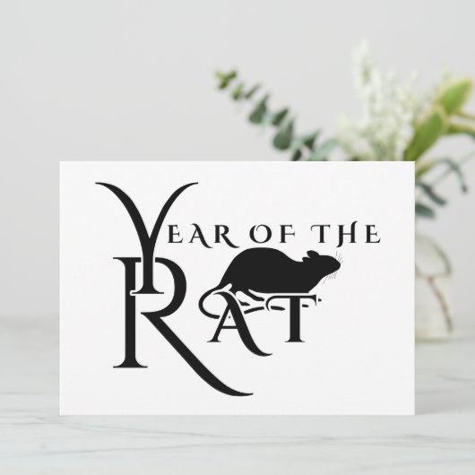 Jahr der Ratte Einladung (Stehend Vorderseite)