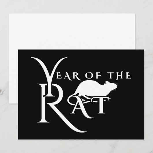 Jahr der Ratte Einladung (Vorne/Hinten)