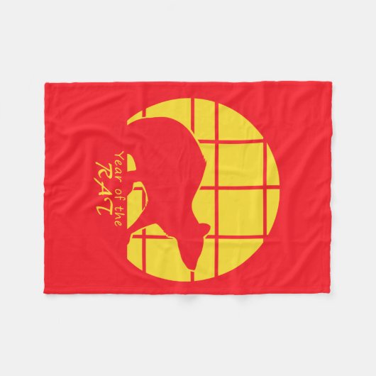 Jahr der Ratte Fleecedecke (Vorderseite (Horizontal))