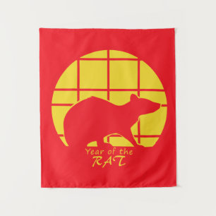 Jahr der Ratte Wandteppich