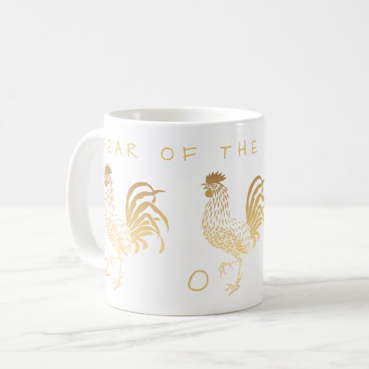 Jahr der Rooster-Tasse 2017 Kaffeetasse (Vorderseite Links)