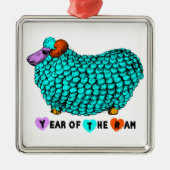 Jahr der Schafe oder Ziegen - Ornament Aus Metall (Vorne)