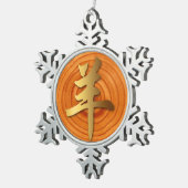 Jahr der Schafe Schneeflocken Zinn-Ornament (Rechts)